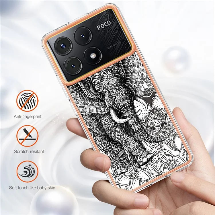 YB IMD Series-19 Style-D For Xiaomi Poco X6 Pro 5G / Redmi K70E 5G Case Electroplated TPU Soft Phone Cover