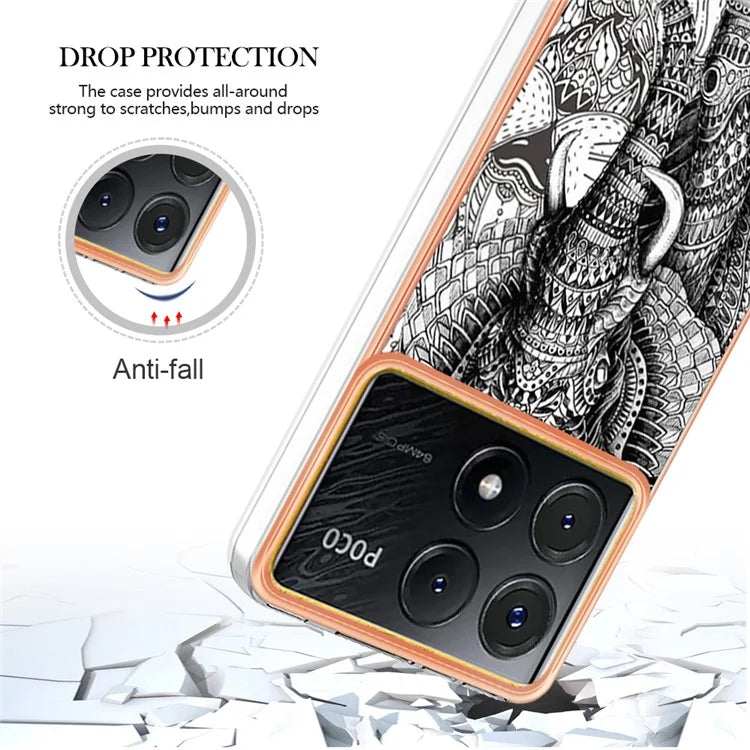YB IMD Series-19 Style-D For Xiaomi Poco X6 Pro 5G / Redmi K70E 5G Case Electroplated TPU Soft Phone Cover