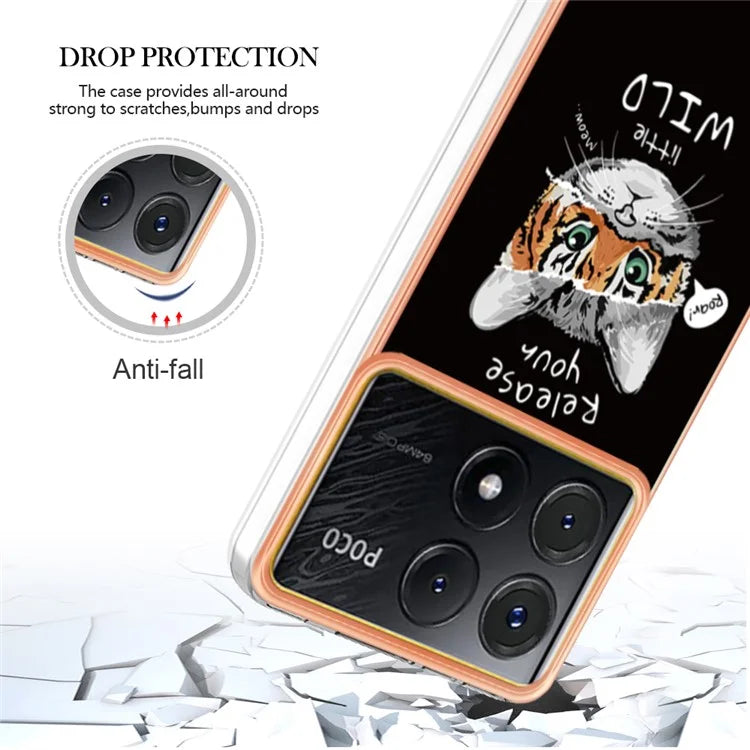 YB IMD Series-19 Style-D For Xiaomi Poco X6 Pro 5G / Redmi K70E 5G Case Electroplated TPU Soft Phone Cover
