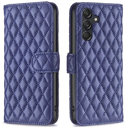 BINFEN COLOR BF Style-14 For Samsung Galaxy M55 5G / C55 5G / F55 5G Phone Case Rhombus Grid Wallet Leather Cover