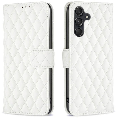 BINFEN COLOR BF Style-14 For Samsung Galaxy M55 5G / C55 5G / F55 5G Phone Case Rhombus Grid Wallet Leather Cover
