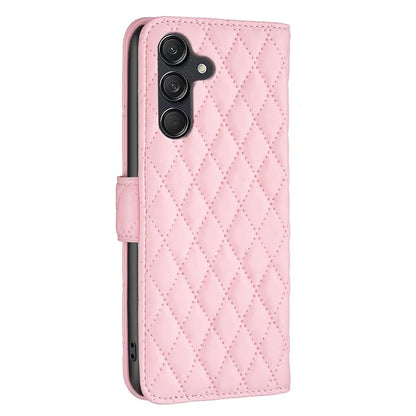 BINFEN COLOR BF Style-14 For Samsung Galaxy M55 5G / C55 5G / F55 5G Phone Case Rhombus Grid Wallet Leather Cover