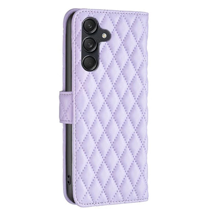 BINFEN COLOR BF Style-14 For Samsung Galaxy M55 5G / C55 5G / F55 5G Phone Case Rhombus Grid Wallet Leather Cover