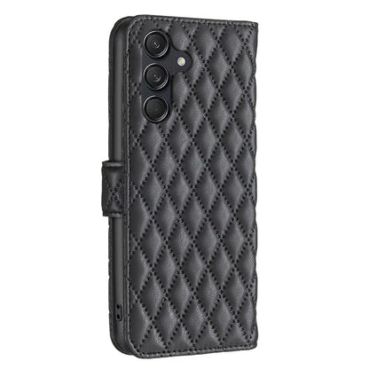 BINFEN COLOR BF Style-14 For Samsung Galaxy M55 5G / C55 5G / F55 5G Phone Case Rhombus Grid Wallet Leather Cover