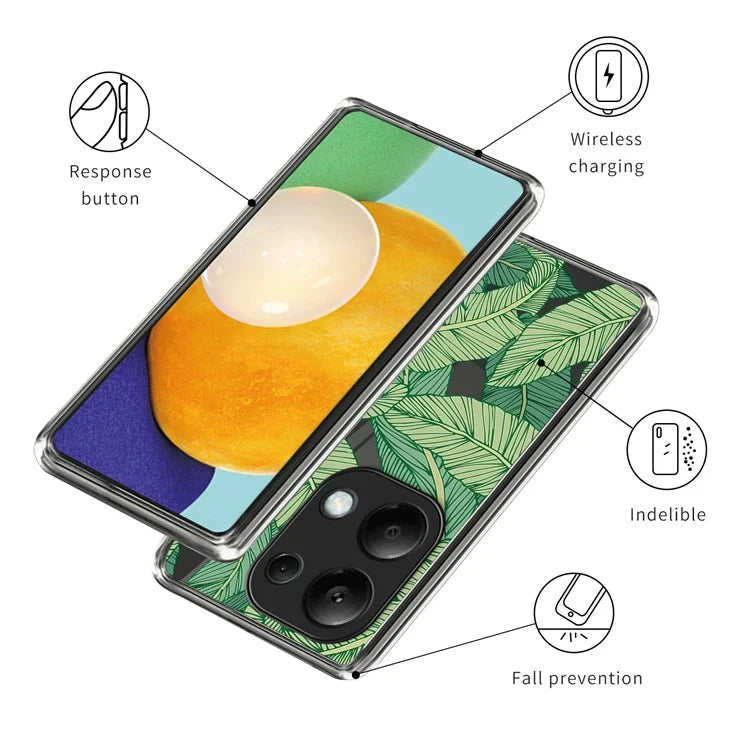 For Xiaomi Redmi Note 13 Pro 4G / Poco M6 Pro 4G Back Case Anti-drop TPU Pattern Printing Phone Protector