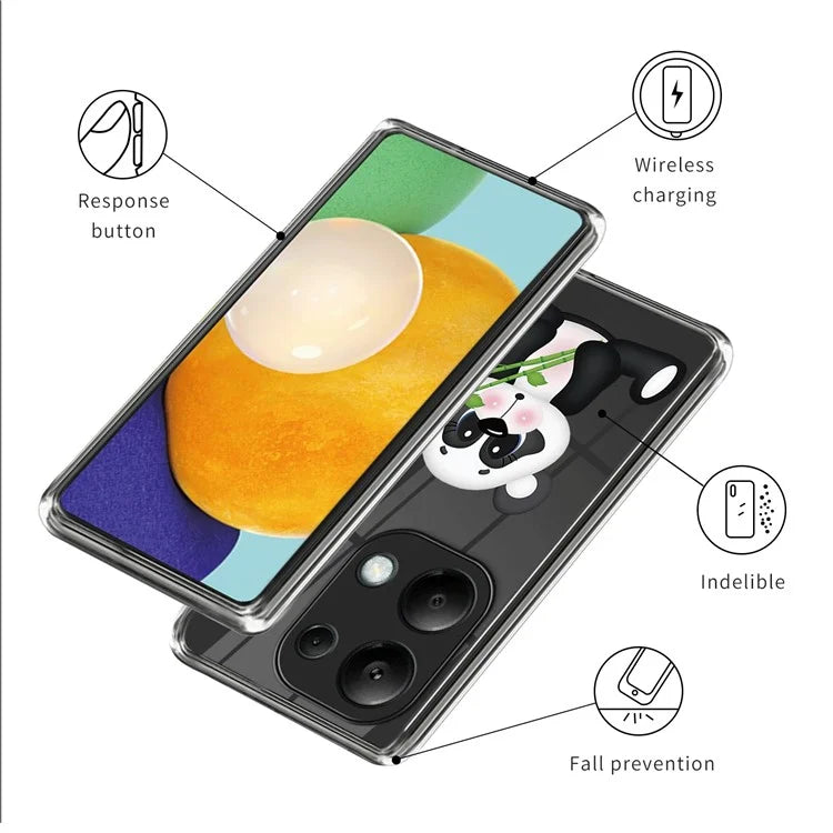For Xiaomi Redmi Note 13 Pro 4G / Poco M6 Pro 4G Back Case Anti-drop TPU Pattern Printing Phone Protector