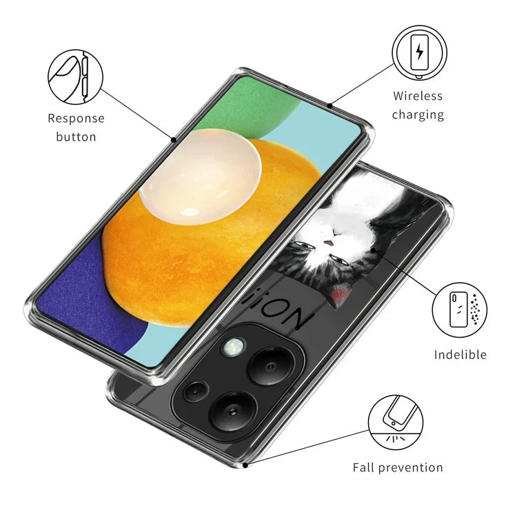 For Xiaomi Redmi Note 13 Pro 4G / Poco M6 Pro 4G Back Case Anti-drop TPU Pattern Printing Phone Protector
