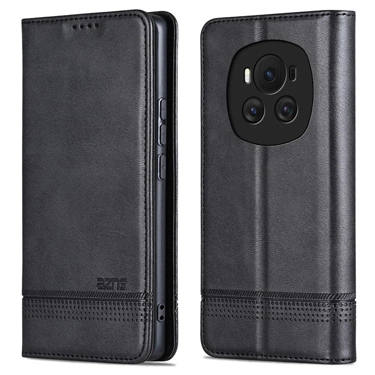AZNS For Honor Magic6 5G Case Wallet Cowhide Texture PU Leather Phone Cover