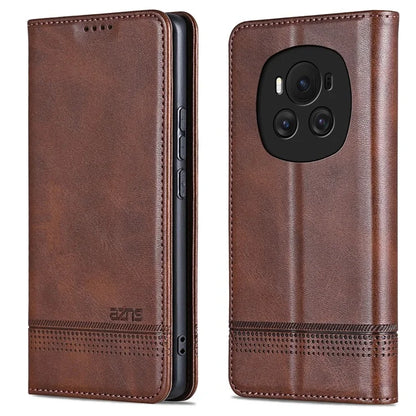 AZNS For Honor Magic6 5G Case Wallet Cowhide Texture PU Leather Phone Cover