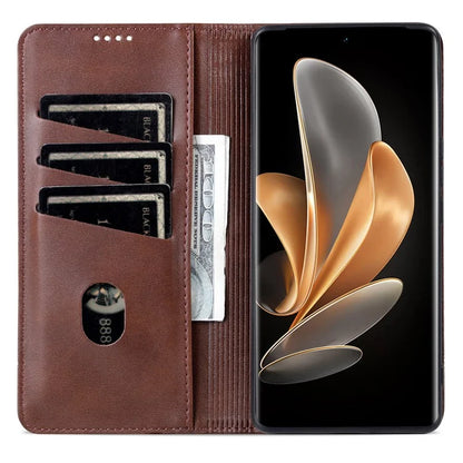 AZNS For Honor Magic6 5G Case Wallet Cowhide Texture PU Leather Phone Cover