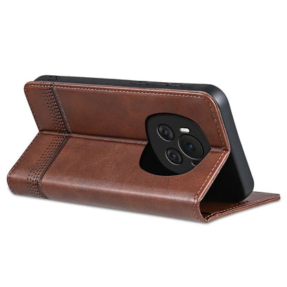 AZNS For Honor Magic6 5G Case Wallet Cowhide Texture PU Leather Phone Cover