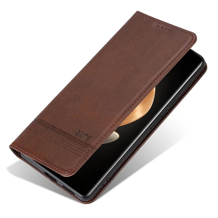 AZNS For Honor Magic6 5G Case Wallet Cowhide Texture PU Leather Phone Cover