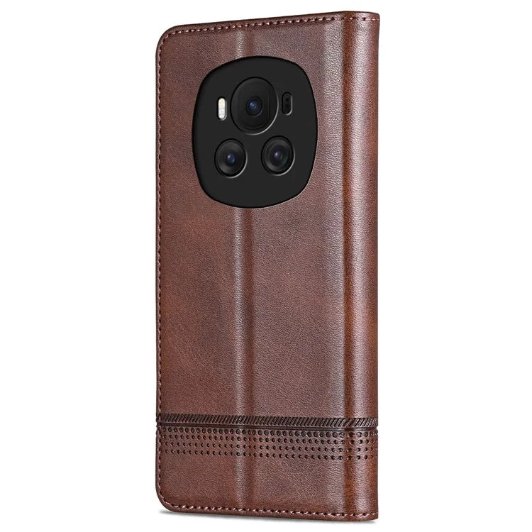 AZNS For Honor Magic6 5G Case Wallet Cowhide Texture PU Leather Phone Cover
