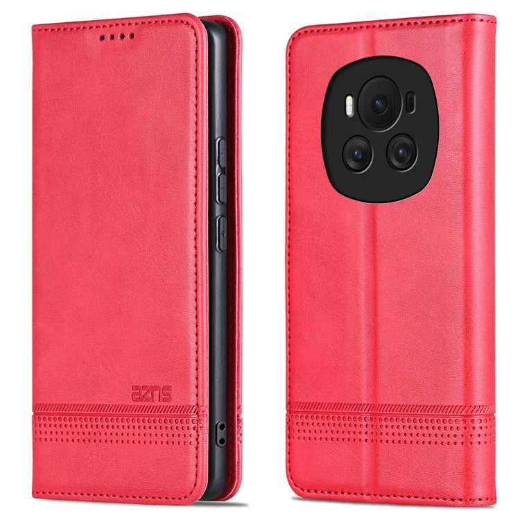 AZNS For Honor Magic6 5G Case Wallet Cowhide Texture PU Leather Phone Cover