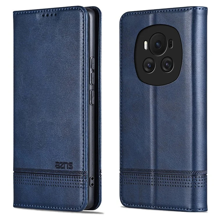 AZNS For Honor Magic6 5G Case Wallet Cowhide Texture PU Leather Phone Cover