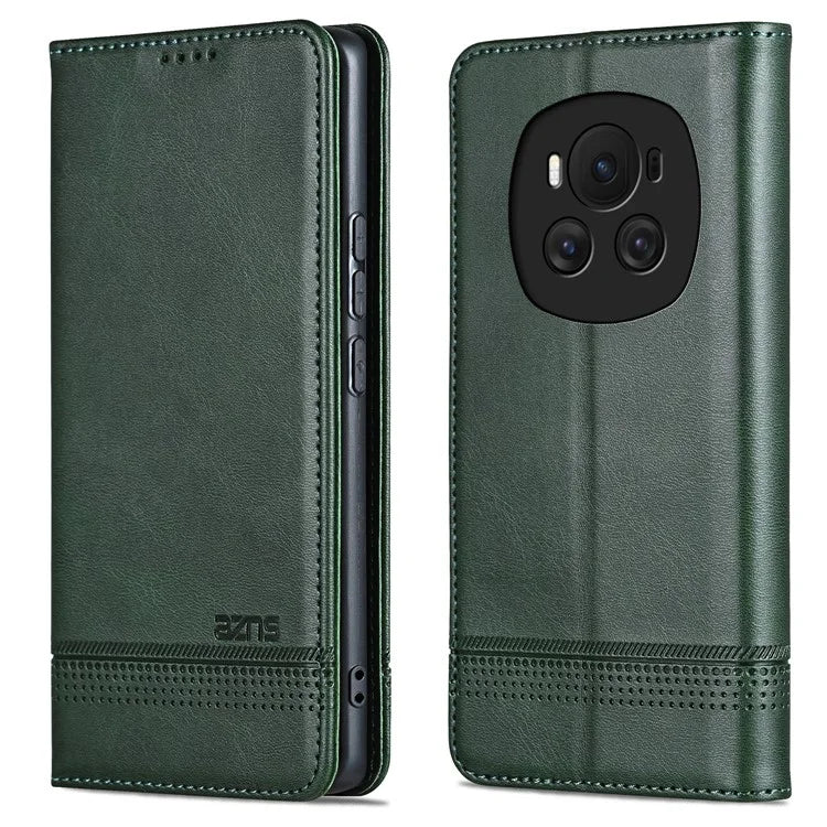 AZNS For Honor Magic6 5G Case Wallet Cowhide Texture PU Leather Phone Cover