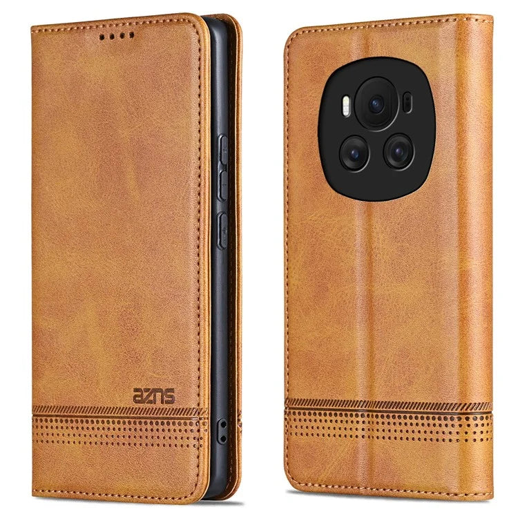 AZNS For Honor Magic6 5G Case Wallet Cowhide Texture PU Leather Phone Cover