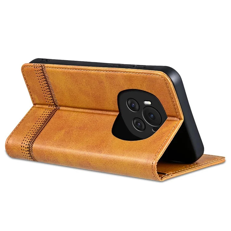 AZNS For Honor Magic6 5G Case Wallet Cowhide Texture PU Leather Phone Cover