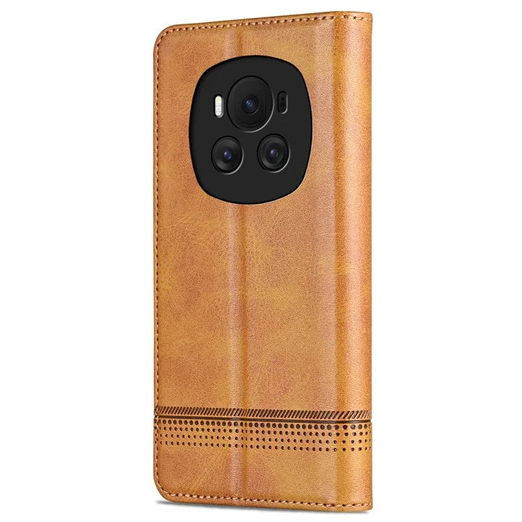 AZNS For Honor Magic6 5G Case Wallet Cowhide Texture PU Leather Phone Cover