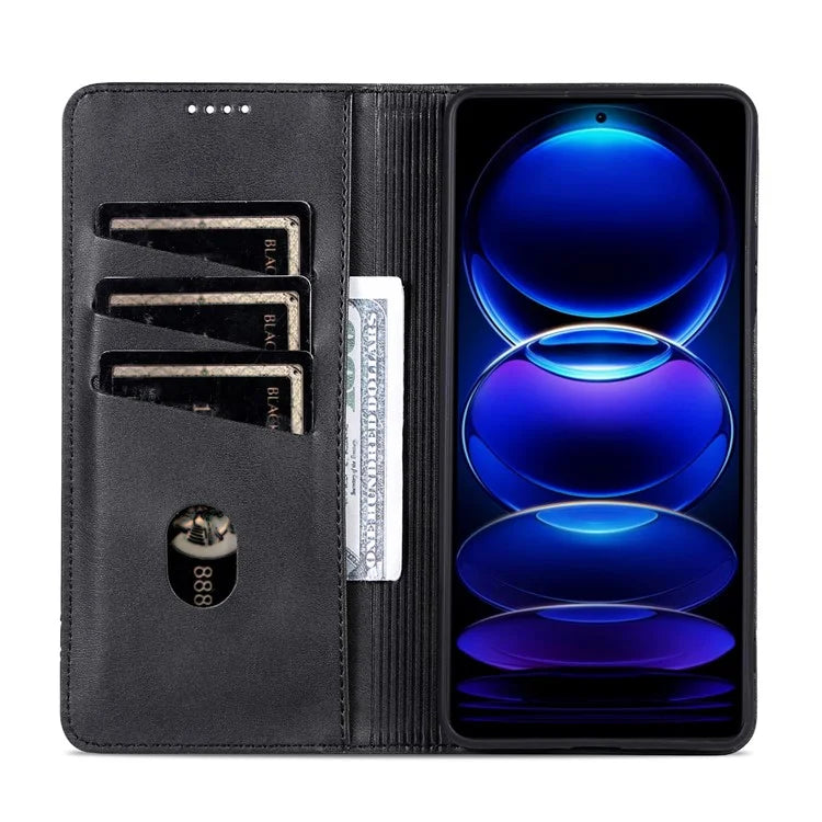 AZNS For Huawei nova 12i 4G / Enjoy 70 Pro Case Leather Cowhide Texture Wallet Phone Cover