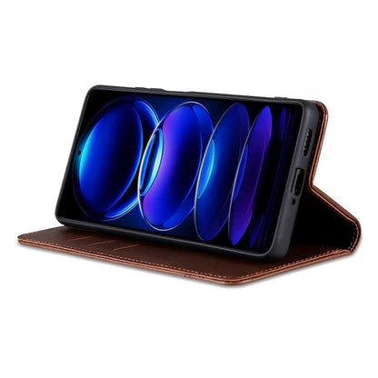 AZNS For Huawei nova 12i 4G / Enjoy 70 Pro Case Leather Cowhide Texture Wallet Phone Cover