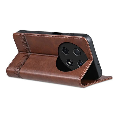 AZNS For Huawei nova 12i 4G / Enjoy 70 Pro Case Leather Cowhide Texture Wallet Phone Cover