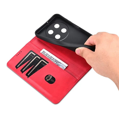 AZNS For Huawei nova 12i 4G / Enjoy 70 Pro Case Leather Cowhide Texture Wallet Phone Cover