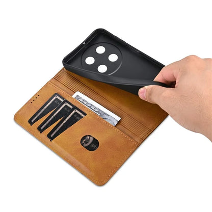 AZNS For Huawei nova 12i 4G / Enjoy 70 Pro Case Leather Cowhide Texture Wallet Phone Cover