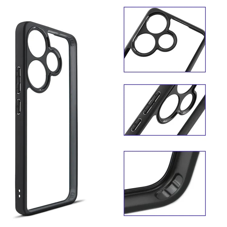 For Xiaomi Redmi Turbo 3 5G / Poco F6 5G Clear Case TPU+PC Protective Phone Cover