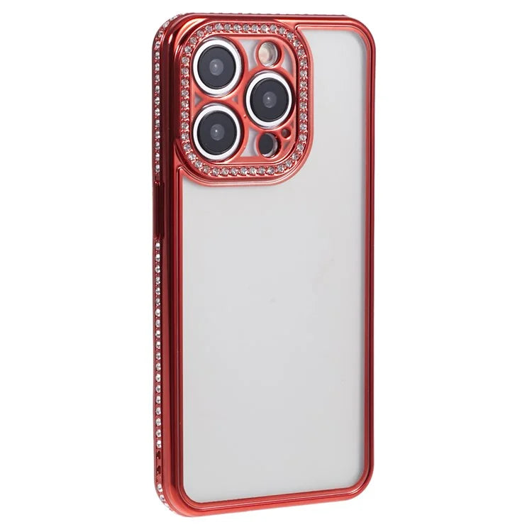 For iPhone 12 Pro 6.1 inch Case Rhinestones Decor Shockproof TPU Phone Cover