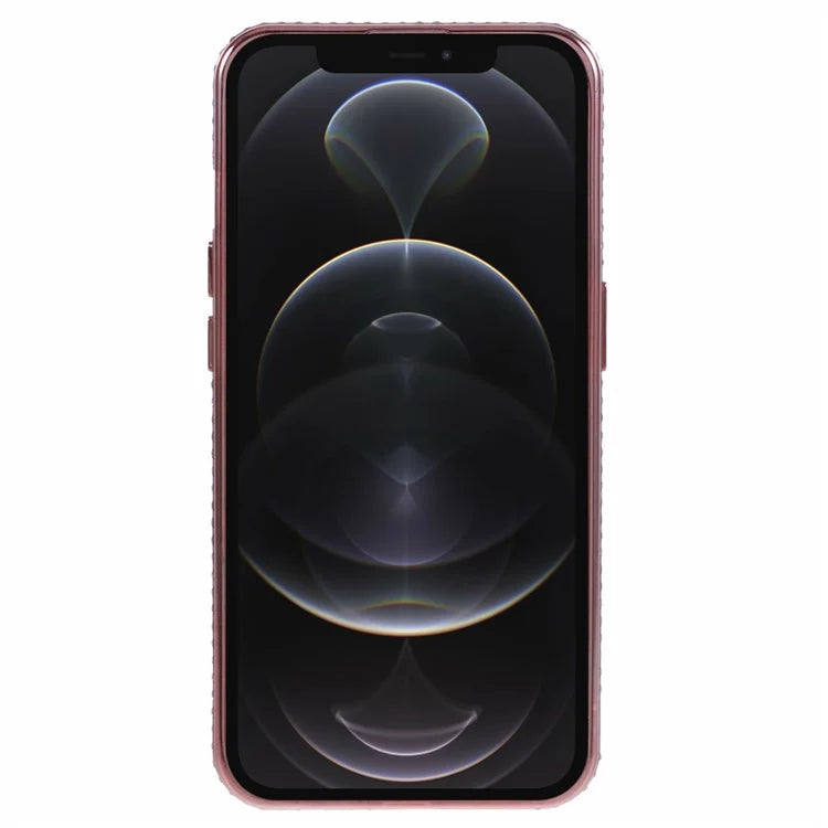 For iPhone 12 Pro Max Anti-Scratch Phone Case Rhinestones Decor TPU Phone Cover