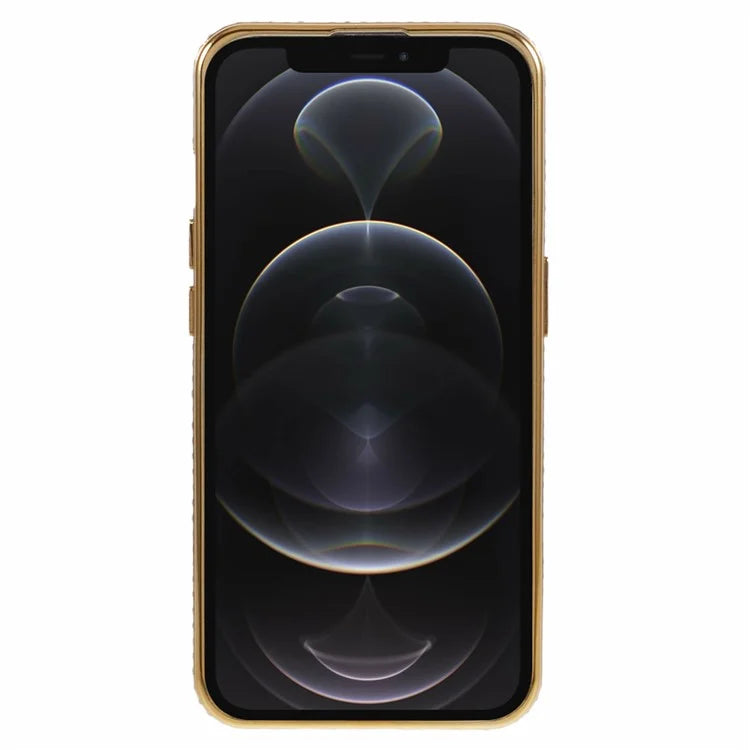 For iPhone 12 Pro Max Anti-Scratch Phone Case Rhinestones Decor TPU Phone Cover