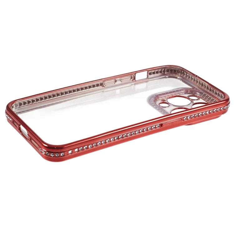 For iPhone 14 Pro TPU Case Rhinestones Decor Drop-proof Cell Phone Cover