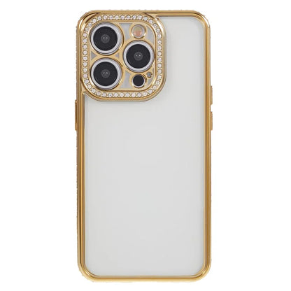 For iPhone 14 Pro TPU Case Rhinestones Decor Drop-proof Cell Phone Cover