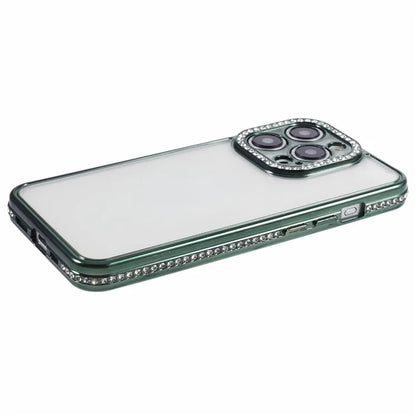 For iPhone 14 Pro TPU Case Rhinestones Decor Drop-proof Cell Phone Cover