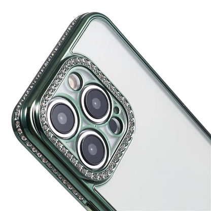 For iPhone 14 Pro TPU Case Rhinestones Decor Drop-proof Cell Phone Cover