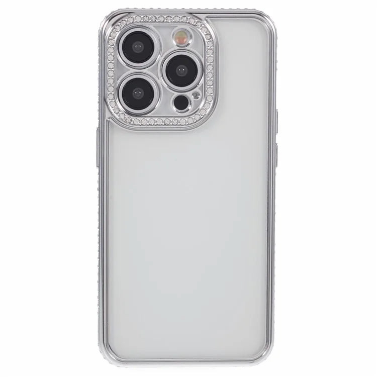 For iPhone 14 Pro TPU Case Rhinestones Decor Drop-proof Cell Phone Cover