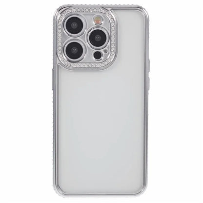 For iPhone 14 Pro TPU Case Rhinestones Decor Drop-proof Cell Phone Cover