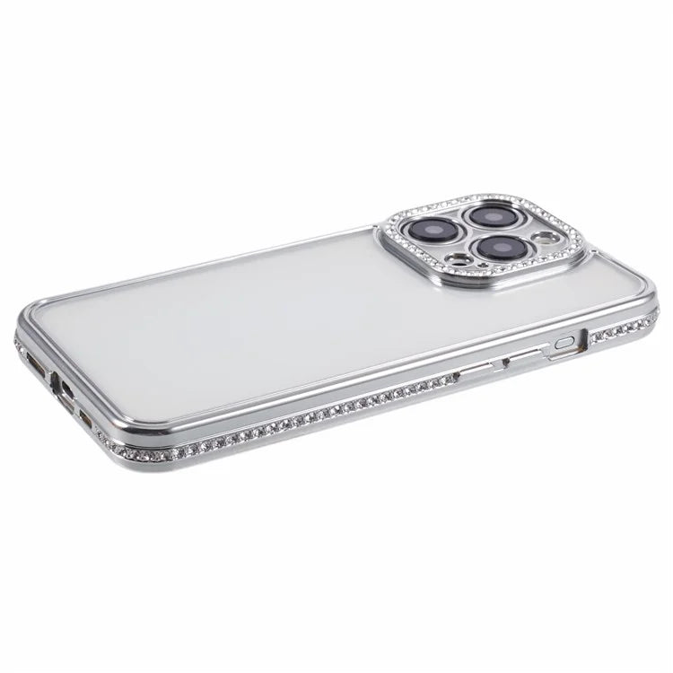 For iPhone 14 Pro TPU Case Rhinestones Decor Drop-proof Cell Phone Cover