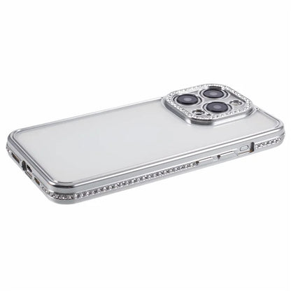For iPhone 14 Pro TPU Case Rhinestones Decor Drop-proof Cell Phone Cover