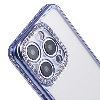 For iPhone 14 Pro TPU Case Rhinestones Decor Drop-proof Cell Phone Cover