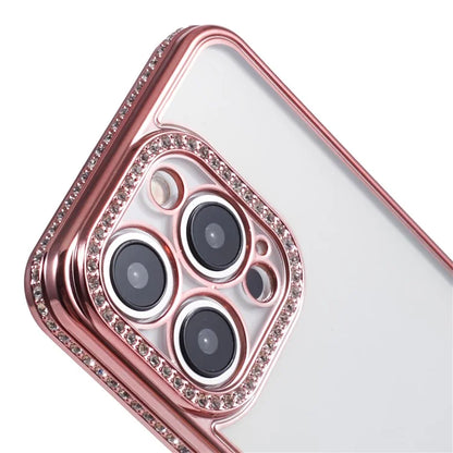 For iPhone 15 Pro Max TPU Case Rhinestones Decor Protective Phone Cover