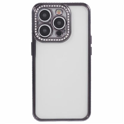 For iPhone 15 Pro Max TPU Case Rhinestones Decor Protective Phone Cover