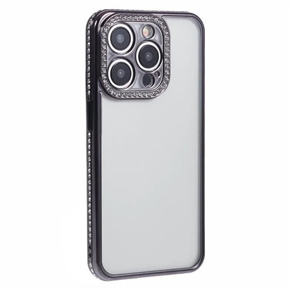 For iPhone 15 Pro Max TPU Case Rhinestones Decor Protective Phone Cover