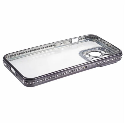 For iPhone 15 Pro Max TPU Case Rhinestones Decor Protective Phone Cover