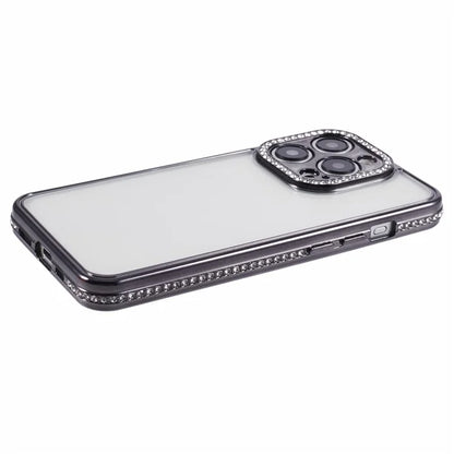 For iPhone 15 Pro Max TPU Case Rhinestones Decor Protective Phone Cover