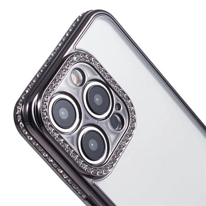For iPhone 15 Pro Max TPU Case Rhinestones Decor Protective Phone Cover