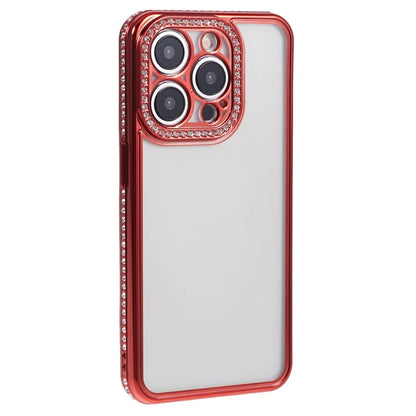 For iPhone 15 Pro Max TPU Case Rhinestones Decor Protective Phone Cover