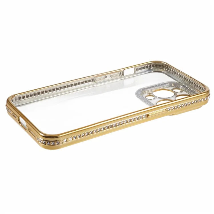 For iPhone 15 Pro Max TPU Case Rhinestones Decor Protective Phone Cover