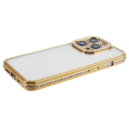 For iPhone 15 Pro Max TPU Case Rhinestones Decor Protective Phone Cover